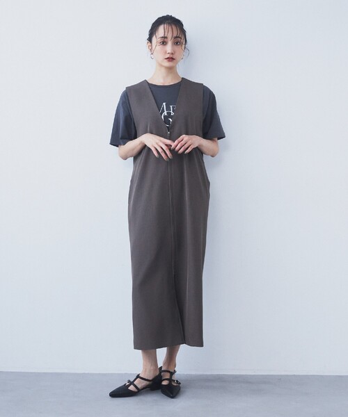 THE SHOP TK （ザ ショップ ティーケー ）の「◆【ワンピースにジレにスタイル変化】フロントZIPジャスカ/洗える（ワンピース・レディース・スミクロ/ブラウン系その他/ブラック系1・12/13）」の14枚目の写真