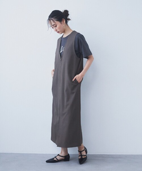 THE SHOP TK （ザ ショップ ティーケー ）の「◆【ワンピースにジレにスタイル変化】フロントZIPジャスカ/洗える（ワンピース・レディース・スミクロ/ブラウン系その他/ブラック系1・12/13）」の15枚目の写真