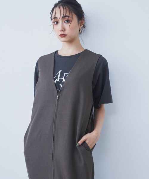 THE SHOP TK （ザ ショップ ティーケー ）の「◆【ワンピースにジレにスタイル変化】フロントZIPジャスカ/洗える（ワンピース・レディース・スミクロ/ブラウン系その他/ブラック系1・12/13）」の17枚目の写真