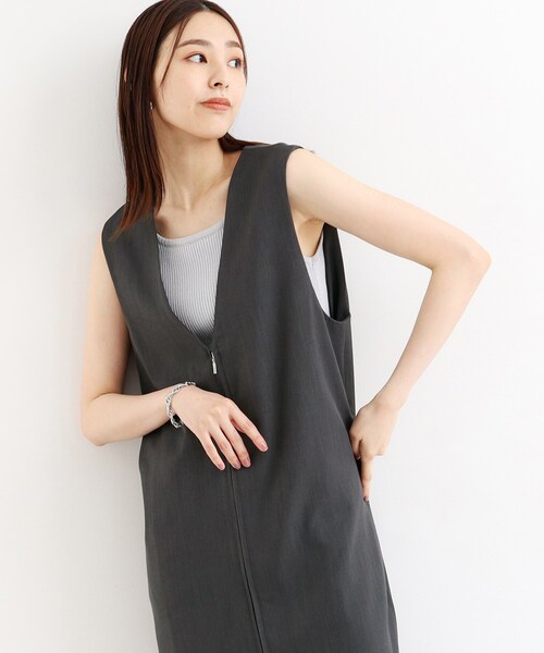 THE SHOP TK （ザ ショップ ティーケー ）の「◆【ワンピースにジレにスタイル変化】フロントZIPジャスカ/洗える（ワンピース・レディース・スミクロ/ブラウン系その他/ブラック系1・12/13）」の22枚目の写真