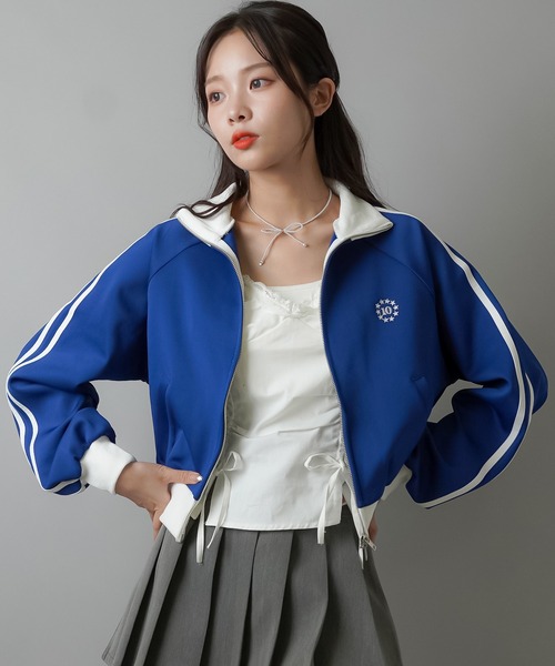 SPINNS(スピンズ)の「ワンポイント刺繍 Wジップジャージトップス(ジャージ・レディース・レッド系その他/ブルー系その他/ブラウン系その他/ブラック×ホワイト/ホワイト系その他/グレー系その他・ONESIZE)」の20枚目の写真