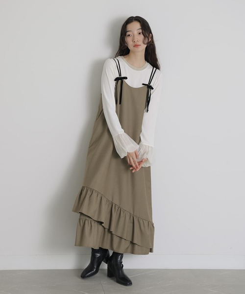 somari imagination（ソマリ イマジネーション）の「『袖口チュールリブカットソー』（Tシャツ/カットソー・レディース・アイボリー/ブラック・2/1）」の20枚目の写真