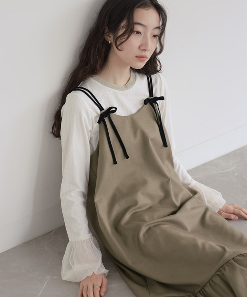 somari imagination（ソマリ イマジネーション）の「『袖口チュールリブカットソー』（Tシャツ/カットソー・レディース・アイボリー/ブラック・2/1）」の19枚目の写真