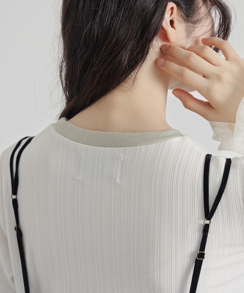 somari imagination（ソマリ イマジネーション）の「『袖口チュールリブカットソー』（Tシャツ/カットソー・レディース・アイボリー/ブラック・2/1）」の22枚目の写真