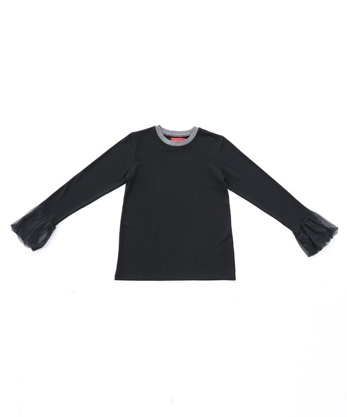 somari imagination（ソマリ イマジネーション）の「『袖口チュールリブカットソー』（Tシャツ/カットソー・レディース・アイボリー/ブラック・2/1）」の7枚目の写真