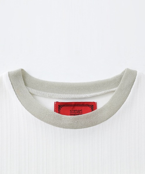 somari imagination（ソマリ イマジネーション）の「『袖口チュールリブカットソー』（Tシャツ/カットソー・レディース・アイボリー/ブラック・2/1）」の8枚目の写真