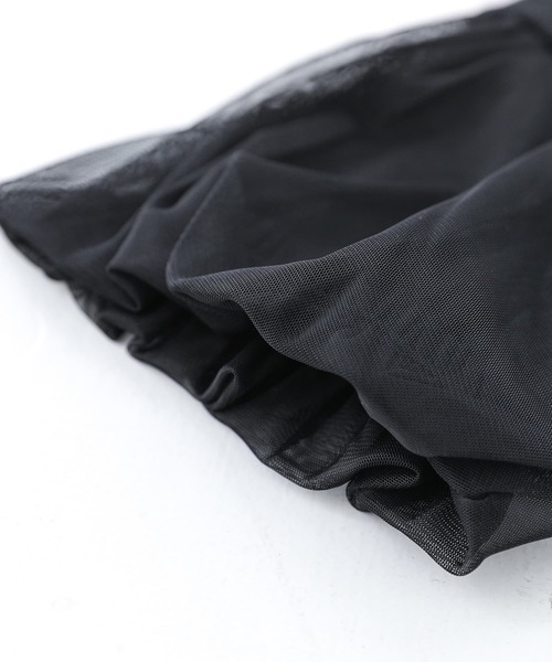 somari imagination（ソマリ イマジネーション）の「『袖口チュールリブカットソー』（Tシャツ/カットソー・レディース・アイボリー/ブラック・2/1）」の3枚目の写真