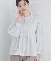 index | ラメラインペプラムブラウス【洗濯機洗い可/イージーアイロン/防シワ】(シャツ/ブラウス)