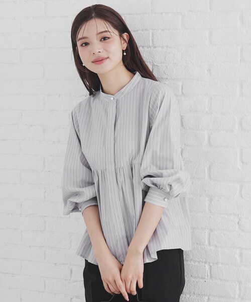 index(インデックス)の「◆ラメラインペプラムブラウス【洗濯機洗い可/イージーアイロン/防シワ】(シャツ/ブラウス・レディース・ベージュ系その他6/ホワイト系5/グレー系2/サックスブルー系2・40/38/42/36)」の21枚目の写真