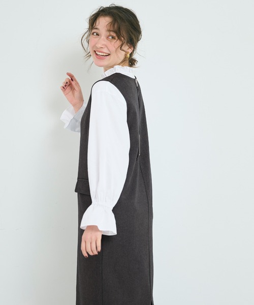 coca（coca）（コカ）の「ウーリッシュツイル ジャンパースカート（ジャンパースカート・レディース・ブラック/チャコール・M/L）」の8枚目の写真