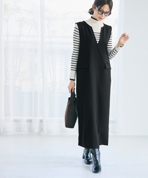 coca（coca）（コカ）の「ウーリッシュツイル ジャンパースカート（ジャンパースカート・レディース・ブラック/チャコール・M/L）」の13枚目の写真