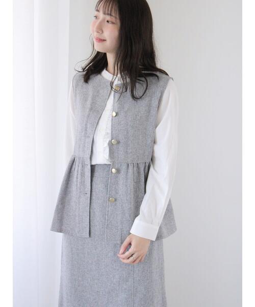Te chichi TERRASSE（テチチテラス）の「【セットアップ可】ツイードメタルボタンペプラムベスト（ベスト・レディース・ブラウン/グレー/ブラック・F）」の12枚目の写真