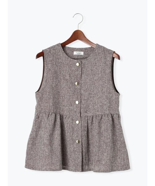 Te chichi TERRASSE（テチチテラス）の「【セットアップ可】ツイードメタルボタンペプラムベスト（ベスト・レディース・ブラウン/グレー/ブラック・F）」の15枚目の写真