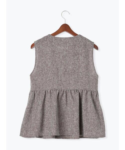 Te chichi TERRASSE（テチチテラス）の「【セットアップ可】ツイードメタルボタンペプラムベスト（ベスト・レディース・ブラウン/グレー/ブラック・F）」の16枚目の写真