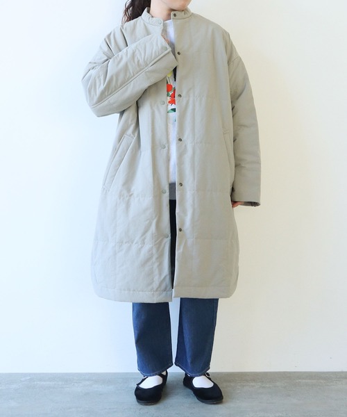 yuni（ユニ ）の「エボダウン ワイド バンドカラーシャツコート