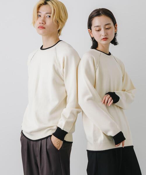 SENSE OF PLACE by URBAN RESEARCH（センスオブプレイスバイアーバンリサーチ）の「『ユニセックス』『洗濯可』ストレッチリブハイショクラインニット（ニット/セーター・メンズ・アイボリー/ブラック/ライトブルー/ブラウン/チャコールグレー・MEDIUM/LARGE）」の2枚目の写真