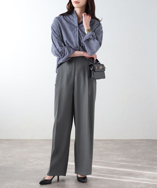 Bonjour Sagan（ボンジュールサガン）の「ツータックハイウエストパンツ（その他パンツ・レディース・ブラック/ブラウン/ネイビー/ライトベージュ/グレー・FREE/S/M/L）」の17枚目の写真