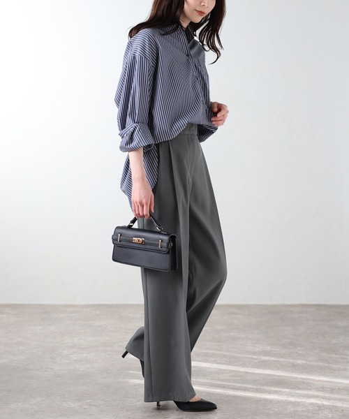 Bonjour Sagan（ボンジュールサガン）の「ツータックハイウエストパンツ（その他パンツ・レディース・ブラック/ブラウン/ネイビー/ライトベージュ/グレー・FREE/S/M/L）」の19枚目の写真