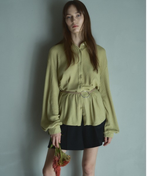 Muel Chic(ミュエルシック)の「Harman shirt ハーマンシャツ(シャツ/ブラウス・レディース・ホワイト/ブラック/ミント・FREE)」の3枚目の写真