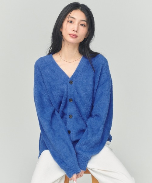 BLUE×PALANG(ブルーパラン)の「SHORT SHAGGY BIG CARDIGAN(カーディガン/ボレロ・レディース・ダークブルー/ネイビー/ロイヤルブルー/ライトブルー/ブルー・FREE)」の5枚目の写真