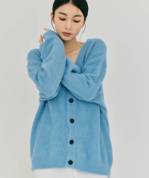 SHORT SHAGGY BIG CARDIGAN（カーディガン/ボレロ）｜BLUE×PALANG