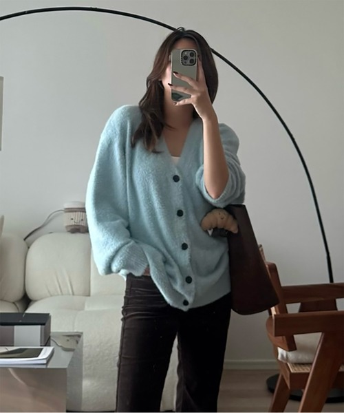セール】SHORT SHAGGY BIG CARDIGAN（カーディガン/ボレロ）｜BLUE