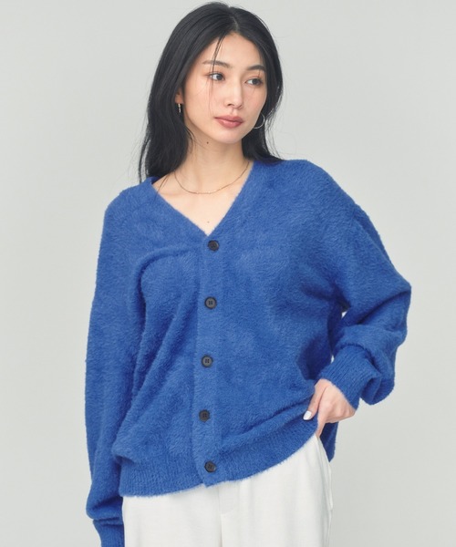 ブルーのカーディガン SHORT SHAGGY BIG CARDIGAN（カーディガン/ボレロ）｜BLUE×PALANG
