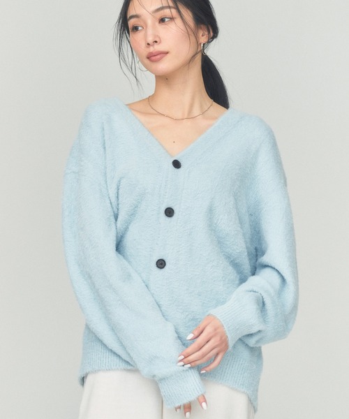 SHORT SHAGGY BIG CARDIGAN（カーディガン/ボレロ）｜BLUE×PALANG