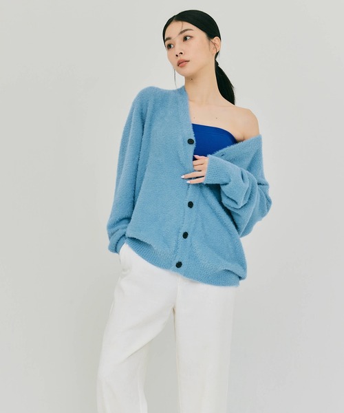 SHORT SHAGGY BIG CARDIGAN（カーディガン/ボレロ）｜BLUE×PALANG