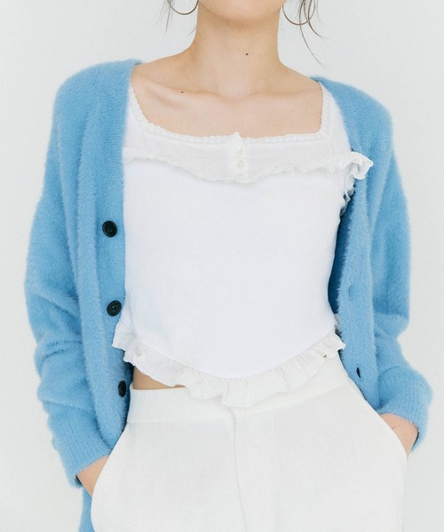 BLUE×PALANG(ブルーパラン)の「SHORT SHAGGY BIG CARDIGAN(カーディガン/ボレロ・レディース・ダークブルー/ネイビー/ロイヤルブルー/ライトブルー/ブルー・FREE)」の18枚目の写真
