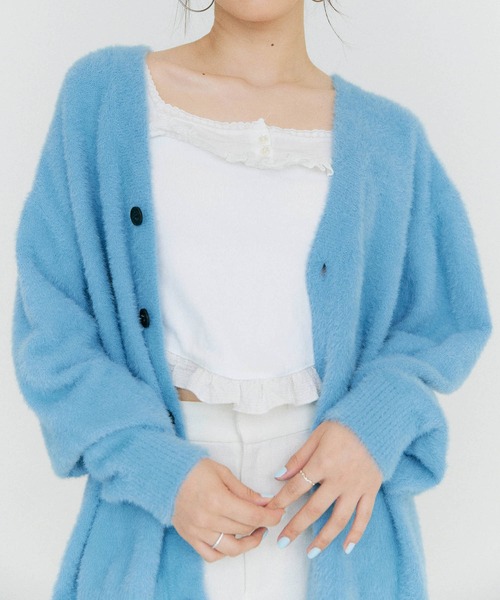 BLUE×PALANG(ブルーパラン)の「SHORT SHAGGY BIG CARDIGAN(カーディガン/ボレロ・レディース・ダークブルー/ネイビー/ロイヤルブルー/ライトブルー/ブルー・FREE)」の19枚目の写真
