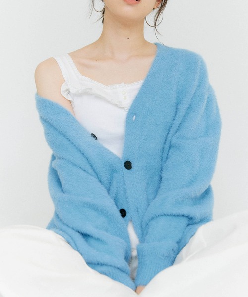 BLUE×PALANG(ブルーパラン)の「SHORT SHAGGY BIG CARDIGAN(カーディガン/ボレロ・レディース・ダークブルー/ネイビー/ロイヤルブルー/ライトブルー/ブルー・FREE)」の20枚目の写真