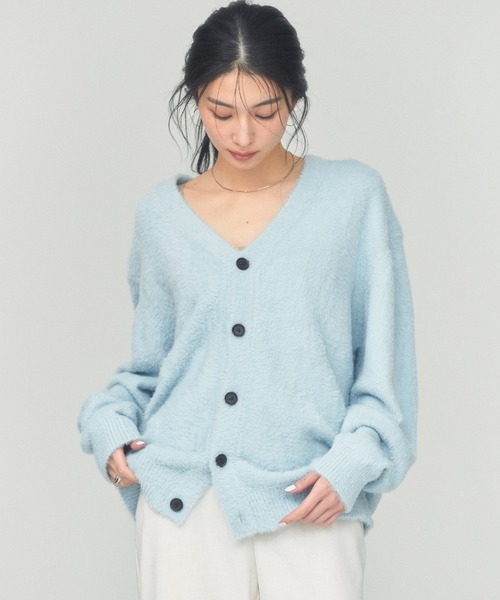 BLUE×PALANG(ブルーパラン)の「SHORT SHAGGY BIG CARDIGAN(カーディガン/ボレロ・レディース・ダークブルー/ネイビー/ロイヤルブルー/ライトブルー/ブルー・FREE)」の22枚目の写真