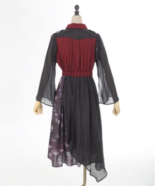 axes femme POETIQUE(アクシーズファムポエティック)の「ダークロマンスバイカラーワンピース(ワンピース・レディース・ワイン/ブルー/ブラック・MEDIUM)」の15枚目の写真