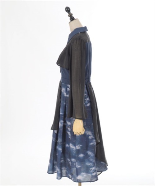 axes femme POETIQUE(アクシーズファムポエティック)の「ダークロマンスバイカラーワンピース(ワンピース・レディース・ワイン/ブルー/ブラック・MEDIUM)」の20枚目の写真