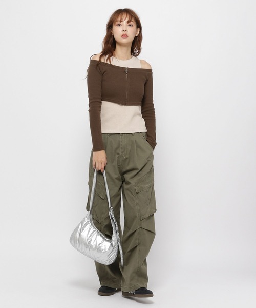 MAGPIEROBIN(マグパイロビン)の「MAGPIE ROBIN/レイヤード カーディガンSET(カーディガン/ボレロ・レディース・ブラック/ブラウン・FREE)」の3枚目の写真