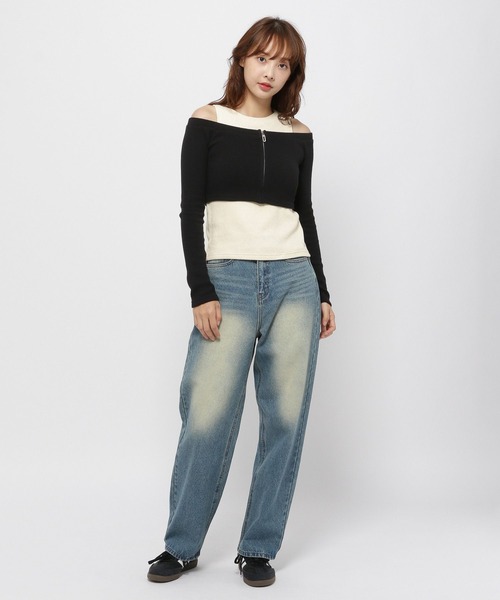 MAGPIEROBIN(マグパイロビン)の「MAGPIE ROBIN/レイヤード カーディガンSET(カーディガン/ボレロ・レディース・ブラック/ブラウン・FREE)」の6枚目の写真