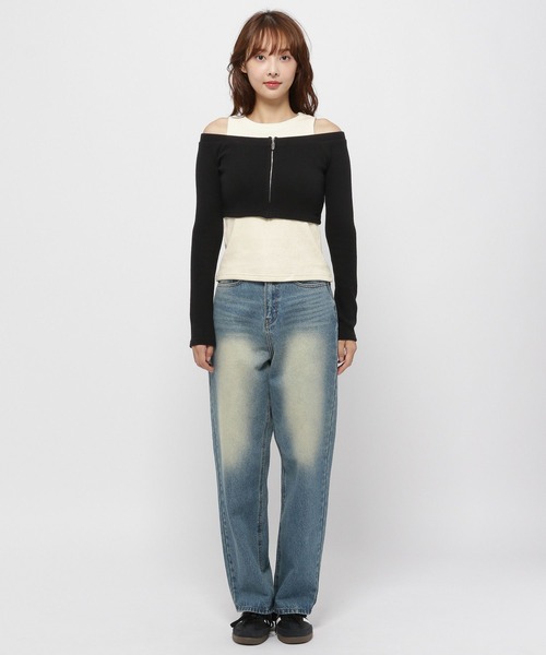 MAGPIEROBIN(マグパイロビン)の「MAGPIE ROBIN/レイヤード カーディガンSET(カーディガン/ボレロ・レディース・ブラック/ブラウン・FREE)」の10枚目の写真