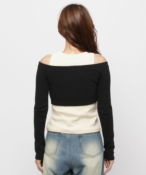 MAGPIEROBIN(マグパイロビン)の「MAGPIE ROBIN/レイヤード カーディガンSET(カーディガン/ボレロ・レディース・ブラック/ブラウン・FREE)」の13枚目の写真