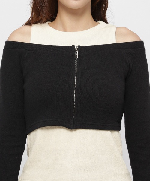 MAGPIEROBIN(マグパイロビン)の「MAGPIE ROBIN/レイヤード カーディガンSET(カーディガン/ボレロ・レディース・ブラック/ブラウン・FREE)」の14枚目の写真