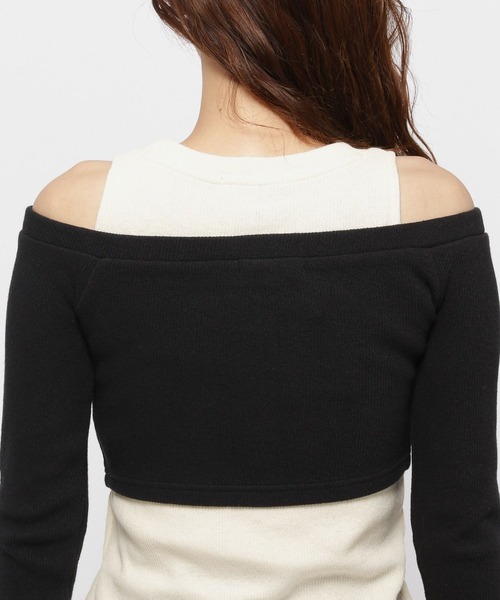 MAGPIEROBIN(マグパイロビン)の「MAGPIE ROBIN/レイヤード カーディガンSET(カーディガン/ボレロ・レディース・ブラック/ブラウン・FREE)」の15枚目の写真