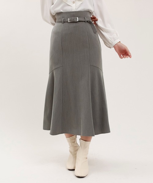 ASTORIA ODIER(アストリアオディール)の「ヘリンボンベルト付きマーメイドスカート(スカート・レディース・ライトグレー/ブラック/ネイビー・SMALL/MEDIUM/LARGE)」の1枚目の写真