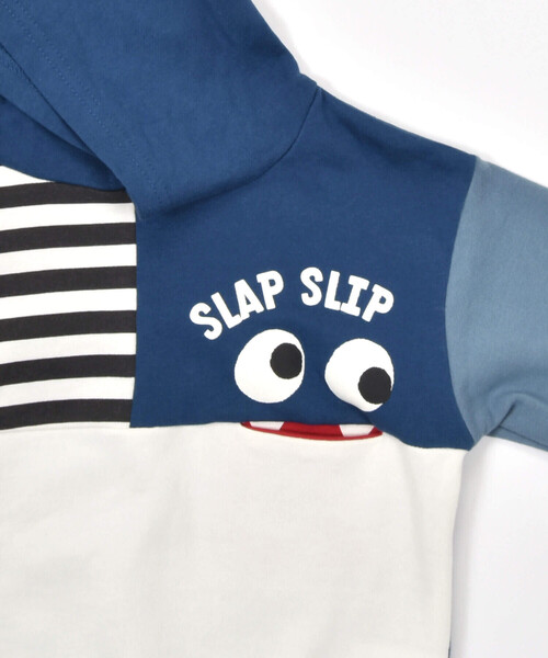 SLAP SLIP（スラップスリップ）の「【お揃い】おめめギョロギョロモンスターバイカラーフーディ(80~130cm)（パーカー・キッズ・イエロー/ネイビー・110cm/130cm/100cm/80ｃｍ/90cm/120cm）」の9枚目の写真