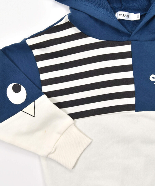 SLAP SLIP（スラップスリップ）の「【お揃い】おめめギョロギョロモンスターバイカラーフーディ(80~130cm)（パーカー・キッズ・イエロー/ネイビー・110cm/130cm/100cm/80ｃｍ/90cm/120cm）」の12枚目の写真