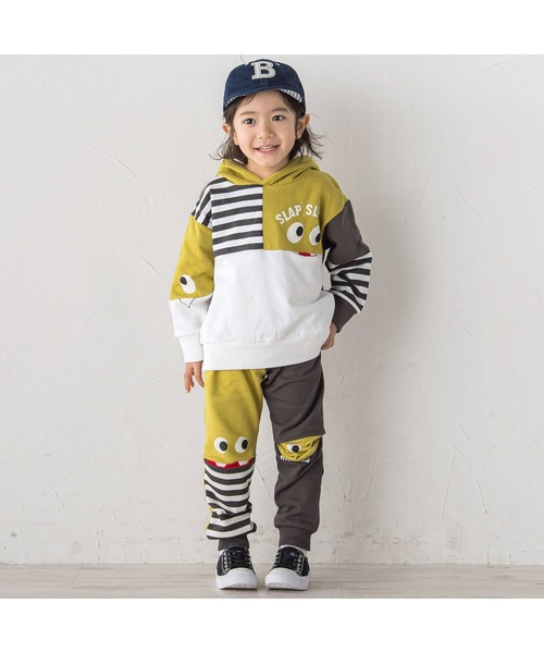 SLAP SLIP（スラップスリップ）の「【お揃い】おめめギョロギョロモンスターバイカラーフーディ(80~130cm)（パーカー・キッズ・イエロー/ネイビー・110cm/130cm/100cm/80ｃｍ/90cm/120cm）」の18枚目の写真