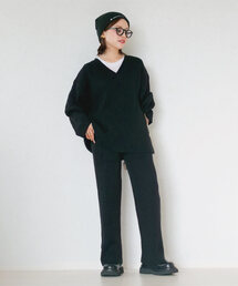 [ 田中亜希子さんコラボ ]　選べる2丈　リブニットパンツ