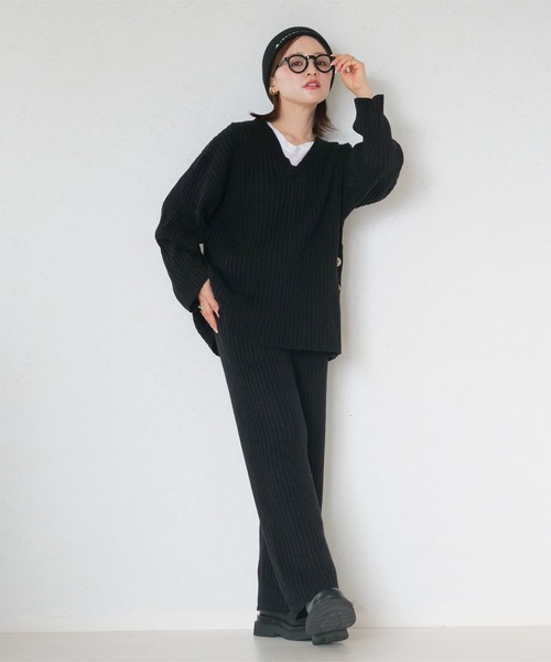 KOBE LETTUCE（コウベレタス）の「[ 田中亜希子さんコラボ ]　選べる2丈　リブニットパンツ（その他パンツ・レディース・ブラック/カーキ/ブルー系/ベージュ系・PM/M）」の12枚目の写真