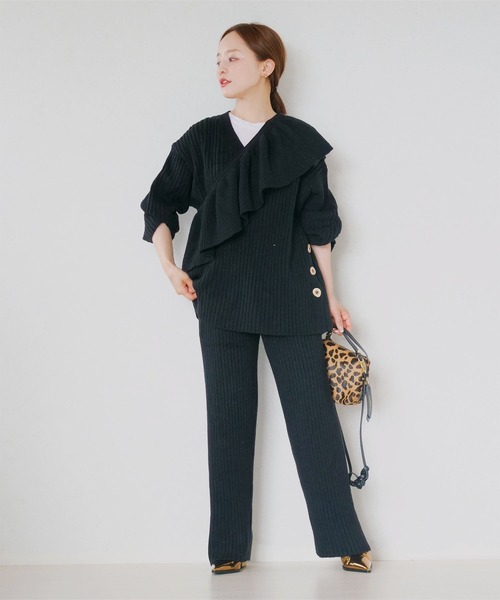 KOBE LETTUCE（コウベレタス）の「[ 田中亜希子さんコラボ ]　選べる2丈　リブニットパンツ（その他パンツ・レディース・ブラック/カーキ/ブルー系/ベージュ系・PM/M）」の13枚目の写真