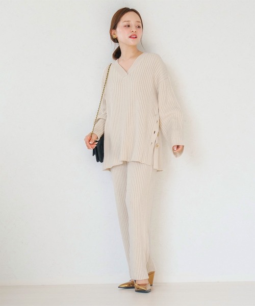 KOBE LETTUCE（コウベレタス）の「[ 田中亜希子さんコラボ ]　選べる2丈　リブニットパンツ（その他パンツ・レディース・ブラック/カーキ/ブルー系/ベージュ系・PM/M）」の14枚目の写真