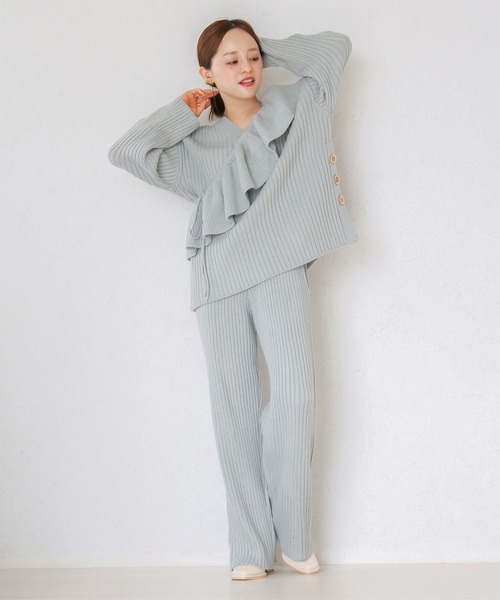 KOBE LETTUCE（コウベレタス）の「[ 田中亜希子さんコラボ ]　選べる2丈　リブニットパンツ（その他パンツ・レディース・ブラック/カーキ/ブルー系/ベージュ系・PM/M）」の17枚目の写真